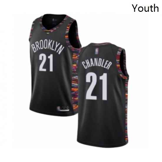 Youth Brooklyn Nets 21 Wilson Chandler Swingman Black Basketball Jersey 2018 19 City Edition